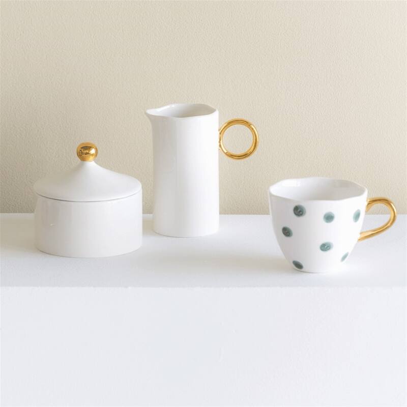 Good Morning Milk Can - White & gold