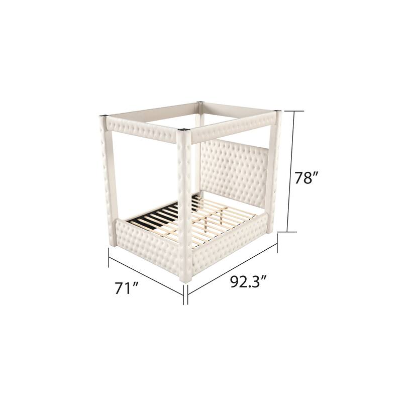 Monica Modern Style Crystal Tufted 4PC/5PC Vanity Bedroom Set Made with Wood