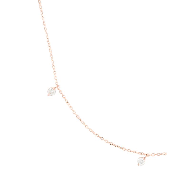 Joelle Collection Diamond Station Necklace 14K Rose Gold 1/3 ct tw - Diamond Necklace