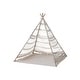 preview thumbnail 2 of 5, Reclaimed Cotton Crocheted and Teakwood Teepee with Mat - 40.0"L x 40.0"W x 43.5"H