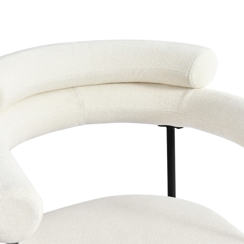 Boucle 25" Upholstered with Curved Backrest Dining Chairs