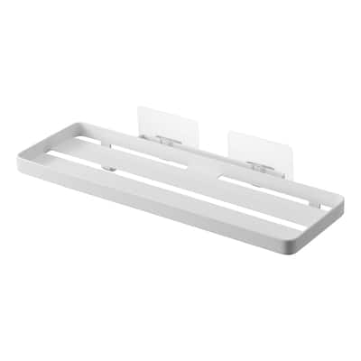 Yamazaki Home Traceless Adhesive Floating Tray, Steel, Holds 4.4 lbs - L 4.53 x W 11.81 x H 1.85 inches