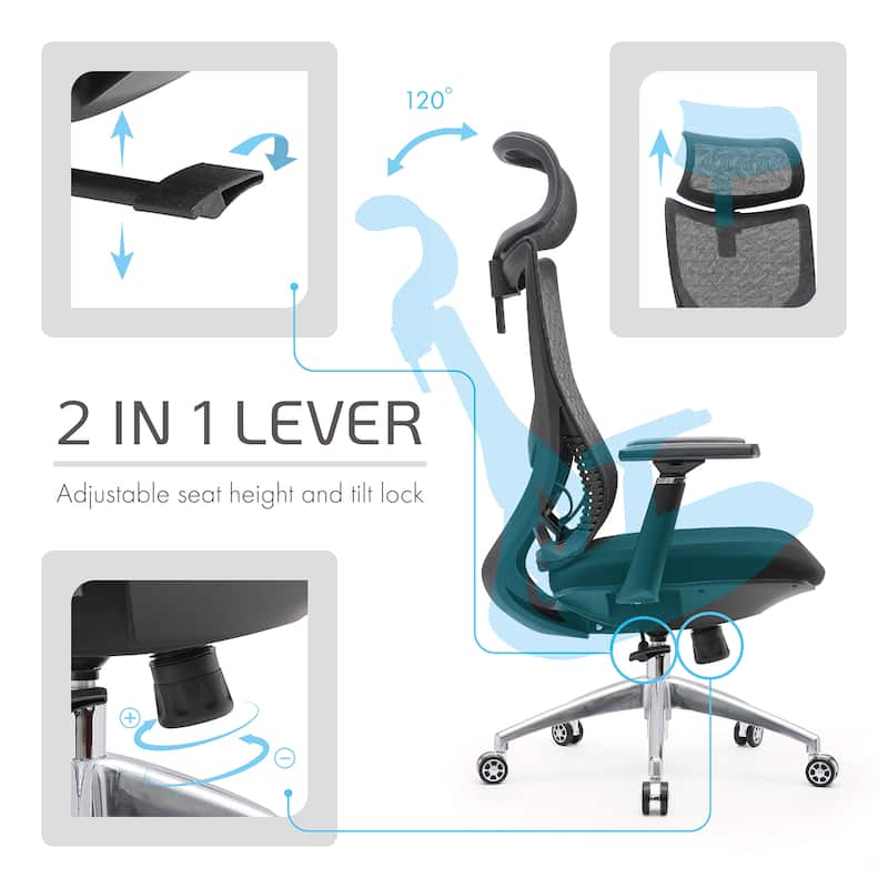 Porthos Home Benton Mesh Office Chair with Aluminium Roller Base