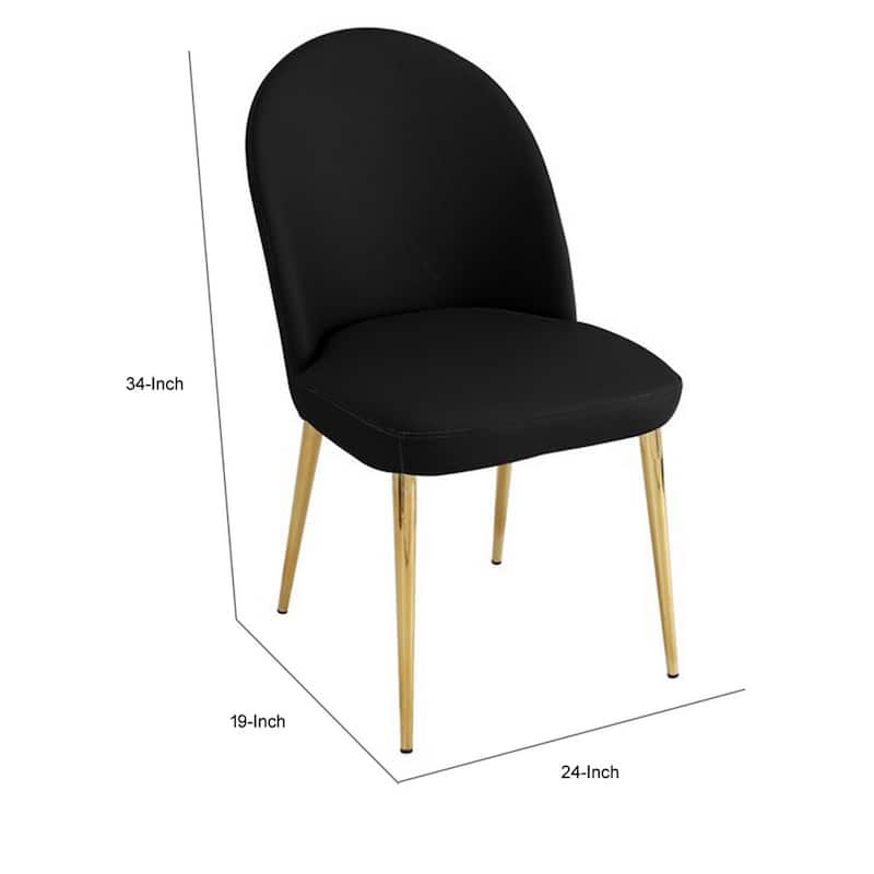 Gold/Black Faux Leather Upholstered Metal Frame Dining Chair, Set of 2, Sturdy Dining Chair for Dining Rooms - 17.5