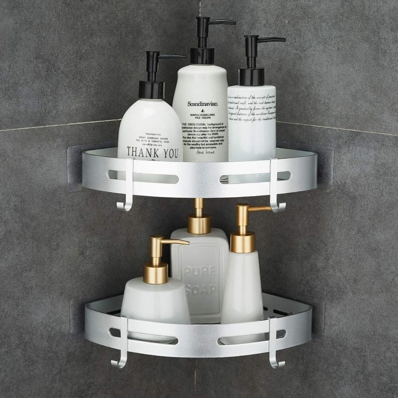 Adhesive Corner Shelf - Silver