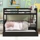 preview thumbnail 3 of 4, Convertible 2 Full Size Platform Bed Frame, Full-Full Bunk Bed Frame w/ Trundle & Ladder & Safety Rails for Kids, Teens, Brown