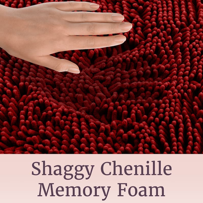 58x24-Inch Bathroom Runner with Non-Slip Backing - Absorbent High-Pile Chenille Memory Foam Bathroom Rug by Windsor Home