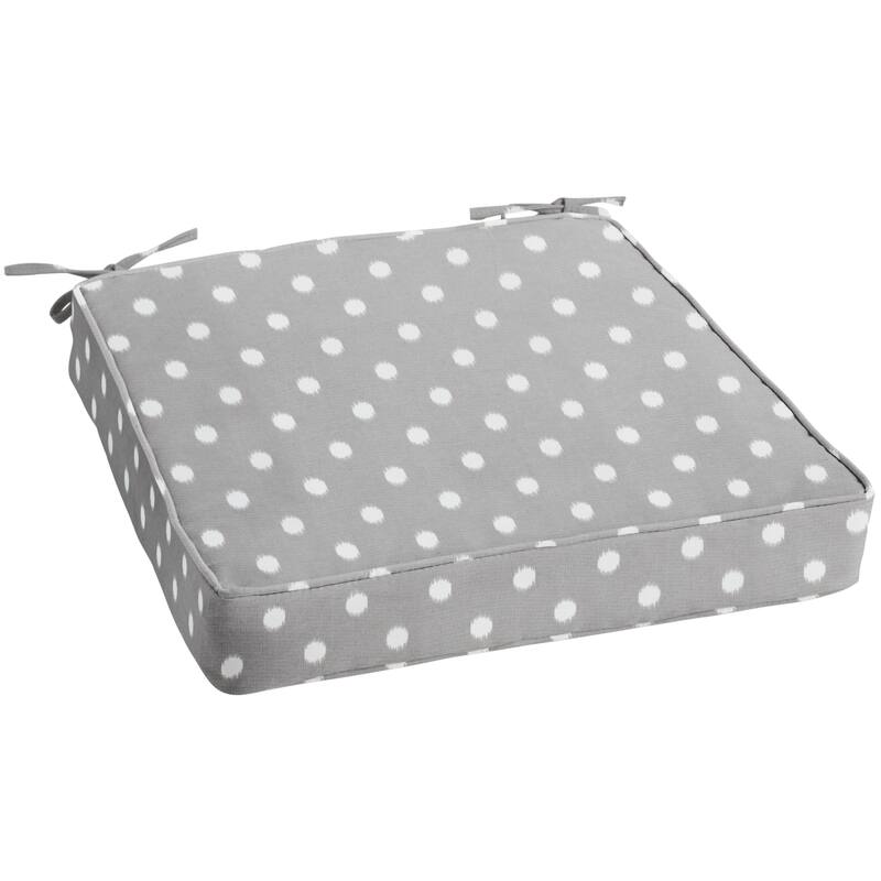 Sorra Home Grey Dots 19-inch Indoor/ Outdoor Corded Chair Cushion