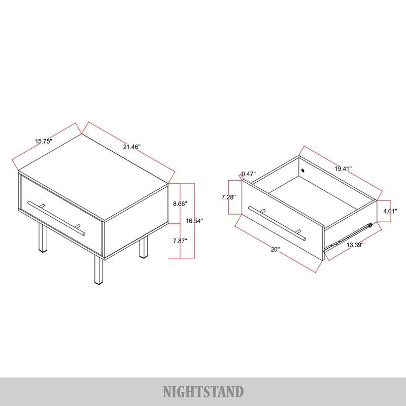 CraftPorch Vintage 4-pieces Wooden Bedroom Set