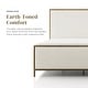 preview thumbnail 3 of 16, 247 Shop At Home Lalia Modern Beige Upholstered Hammered Metal Panel Bed