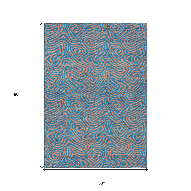 HomeRoots Abstract Transitional Rectangle Outdoor Rug