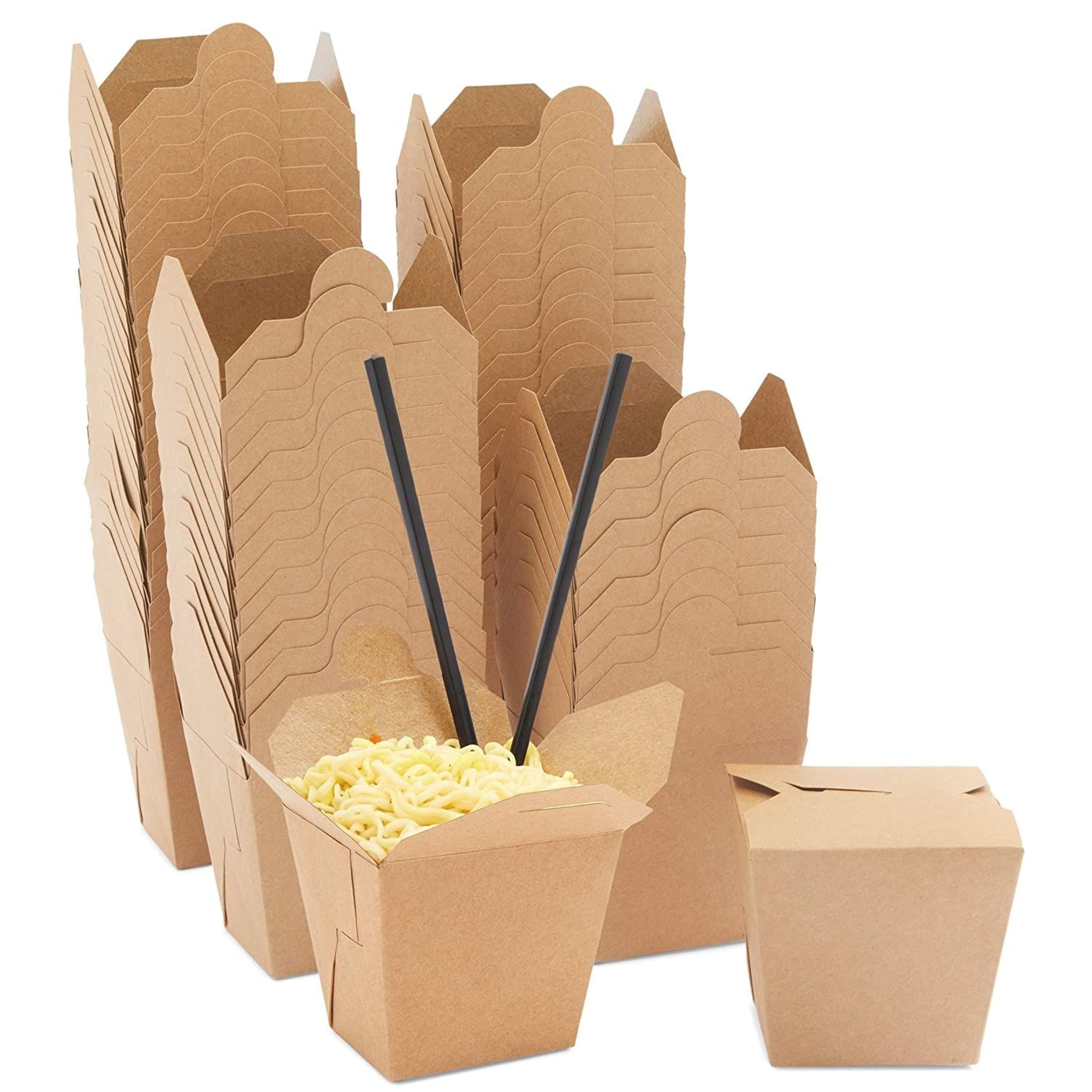 Takeout Food Containers 8 Oz Microwaveable Kraft Brown Paper Mini