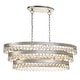 preview thumbnail 1 of 2, Perla 6 Light Antique Silver Linear Chandelier - 36'' W x 13'' H x 18'' D 36'' W x 13'' H x 18'' D