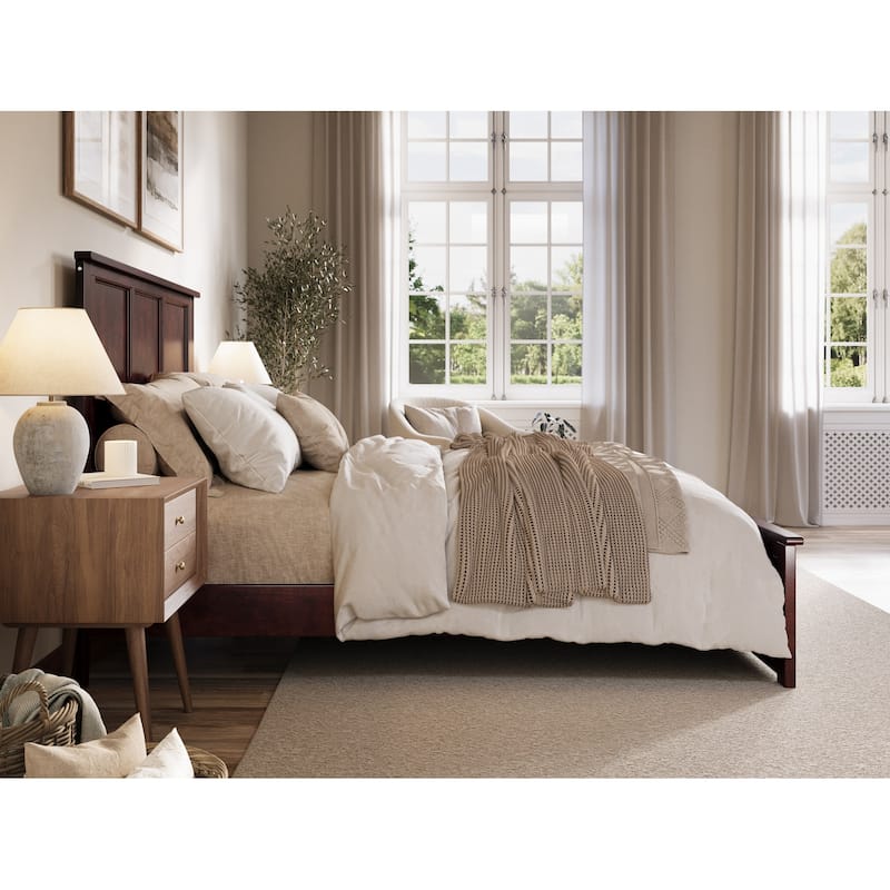 Charlotte Solid Wood Low Profile Platform Bed with Matching Footboard