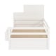 preview thumbnail 9 of 25, Twin Size Wood Platform Bed with Sample Bookshelf and Movable Wardrobe, Multifunctional Bed with Built-in Trundle Bed, White
