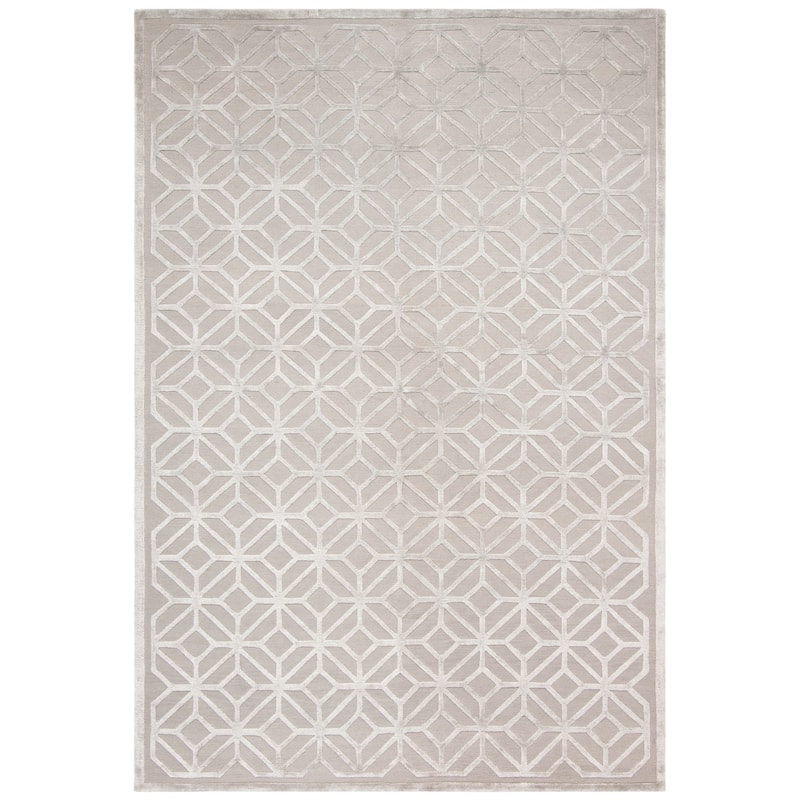 SAFAVIEH Couture Hand-knotted Tibetan Raoufa Modern Wool Rug - 6' x 9' - Grey