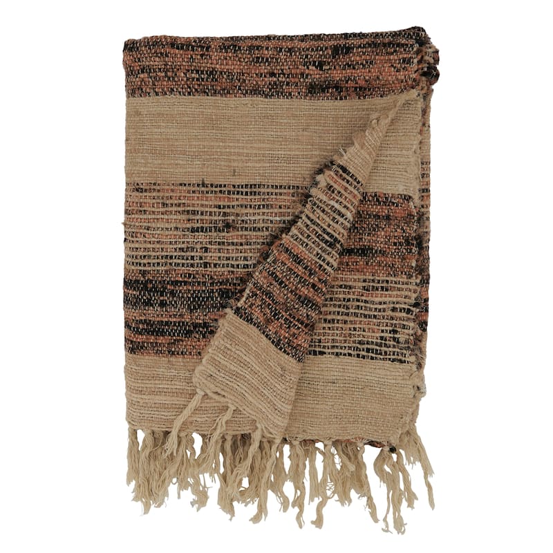 Throw Blanket With Striped Design