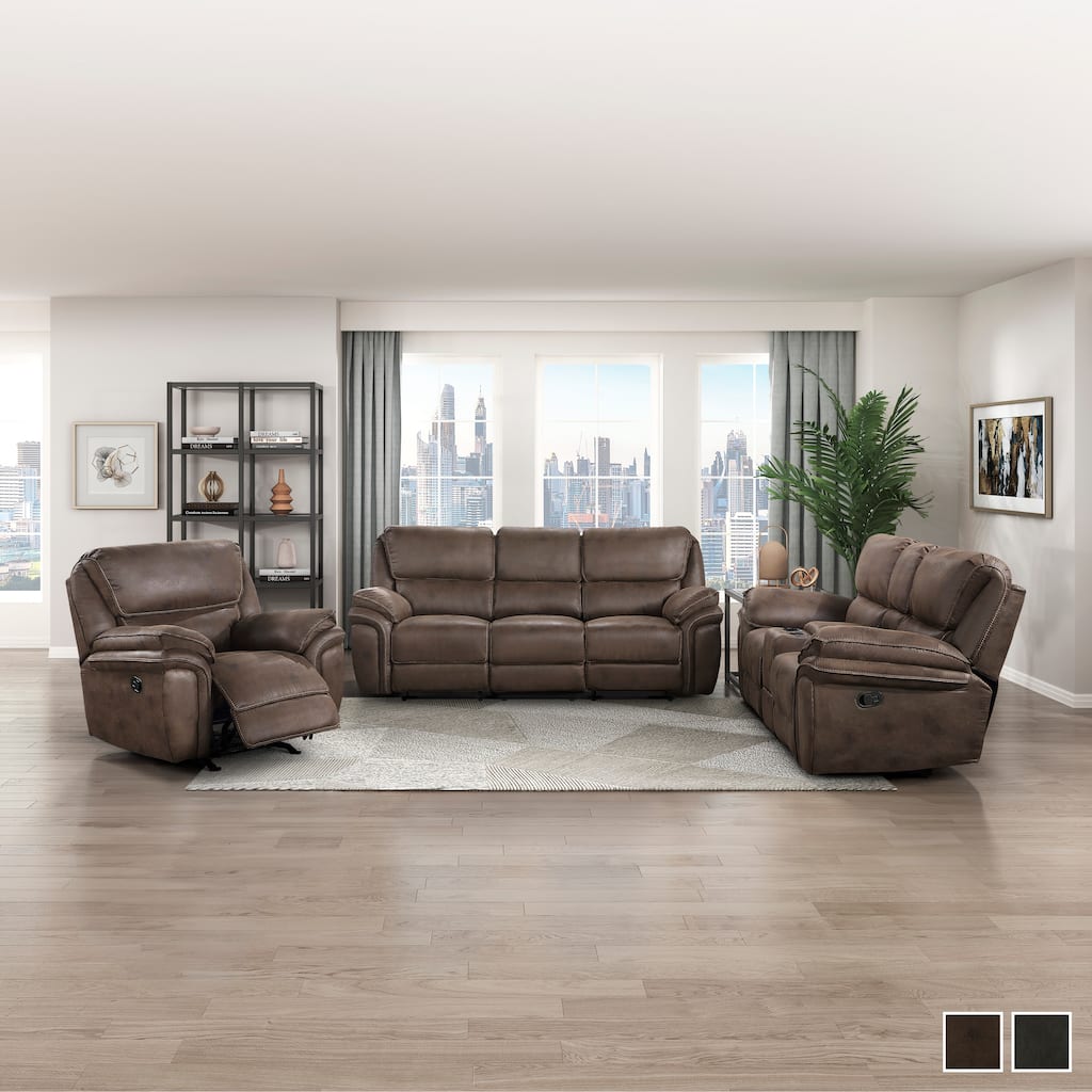 Regina 3-Piece Manual Reclining Living Room Sofa Set