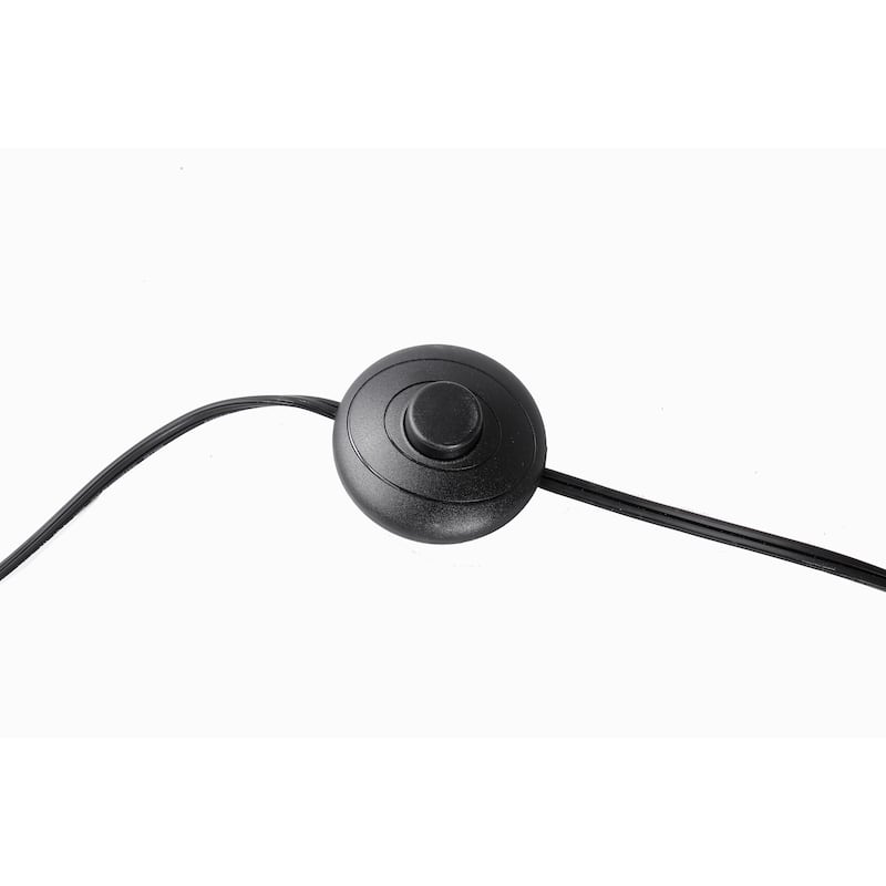 74.8" Black Mid-Century Modern Arch Floor Lamp with Multi-Angle Task Shade