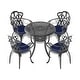 preview thumbnail 6 of 4, GDFStudio- Celia 31-Inch Round Cast Aluminum Outdoor Dining Table with Umbrella Hole