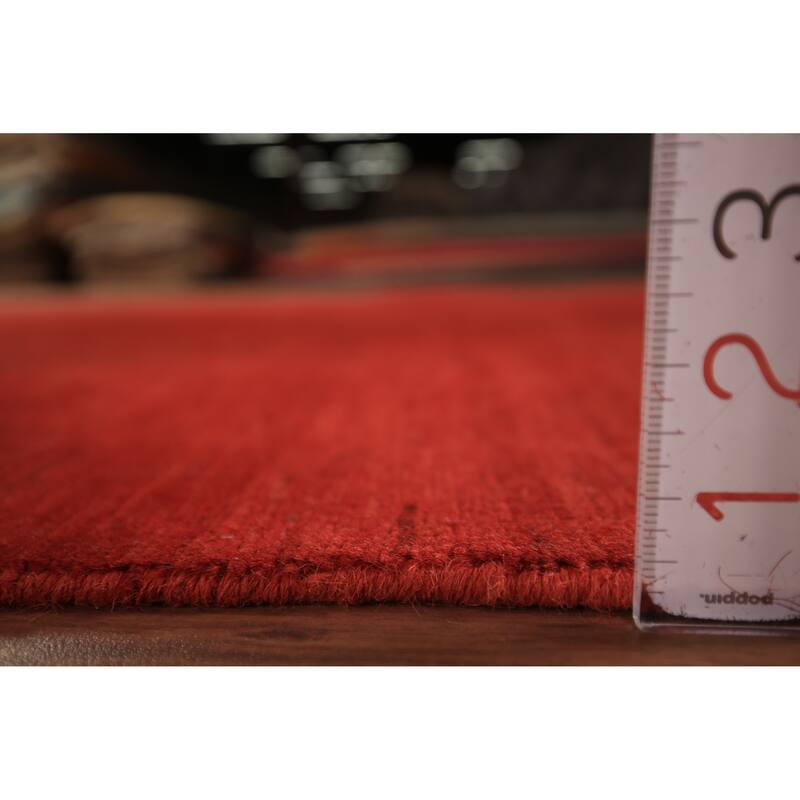 Modern Gabbeh Oriental Area Rug Handmade Red Wool Carpet - 5'2" x 7'9"