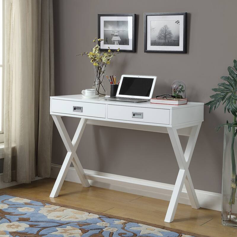 Computer Desk with Drawers, Writing Desk, Modern Office Desk, White Finish, Home Office Furniture