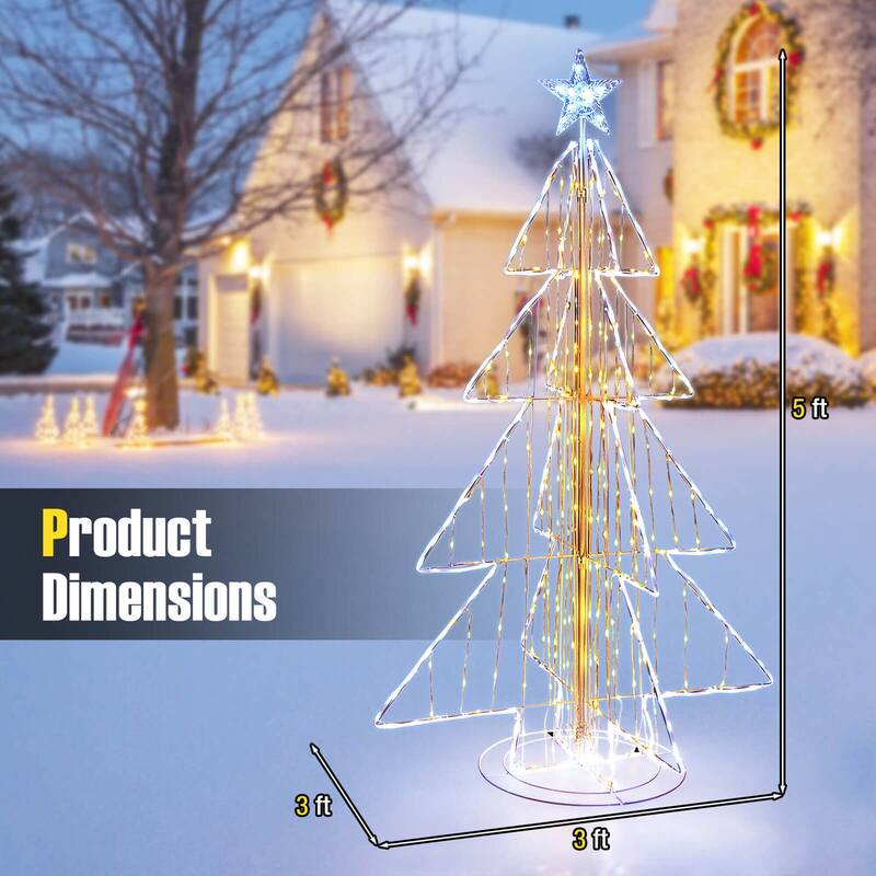 Costway 5 FT Animated Christmas Tree with 252 Warm 202 Cold LED Lights - See Details