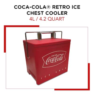 Coca-Cola Retro Ice Chest Style 6 Can Cooler 12V DC/110V AC
