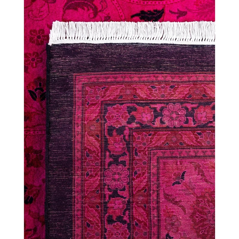 Overdyed, One-of-a-Kind Hand-Knotted Area Rug - Pink - 12' 1" x 18' 0"