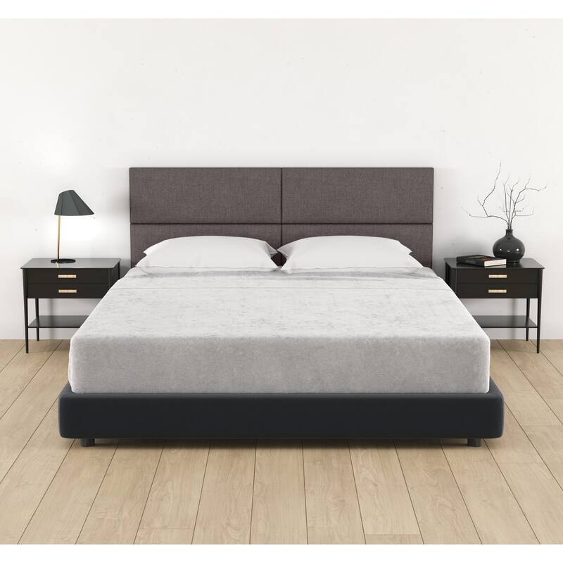 Jaxx Panelist Modern Padded Headboard - Set of 4 Wall Mounted Panels - Havana Brown - Queen