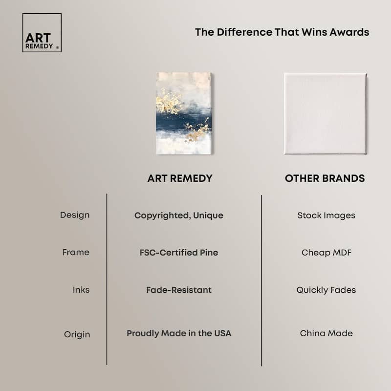 Ocean's Gold Hues I Canvas by Art Remedy, Gallery Wrapped