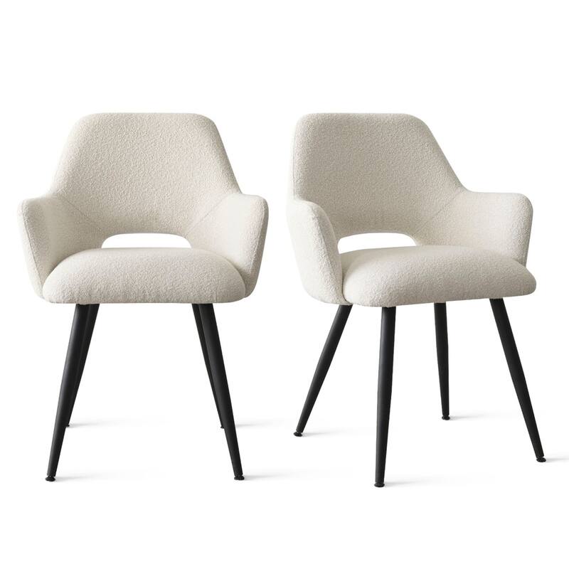 Boucle Upholstered Arm Chair(Set of 2)