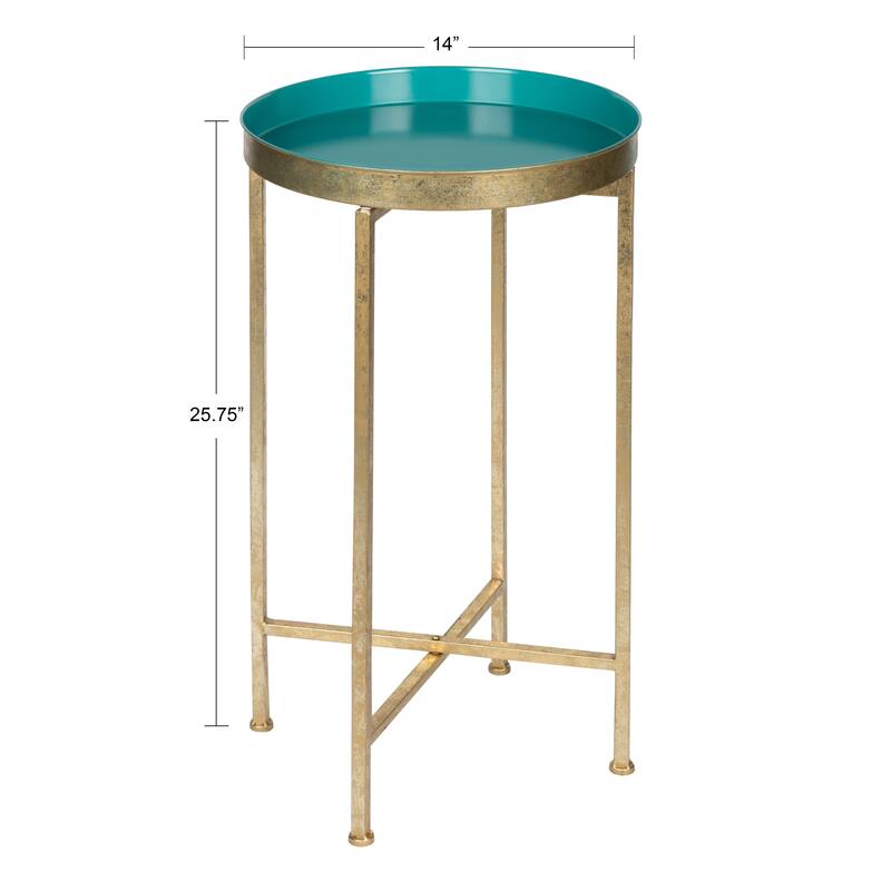 Kate and Laurel Celia Round Foldable Metal Accent Table