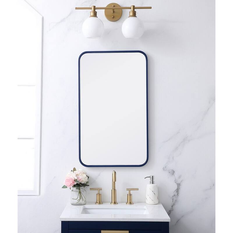 Ezra Soft Corner Metal Rectangular Mirror