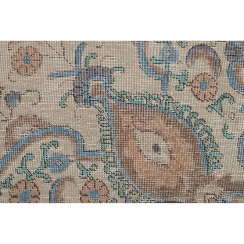 Tabriz Persian Vintage Area Rug Hand-Knotted Traditional Wool Carpet - 8'2" x 11'8"