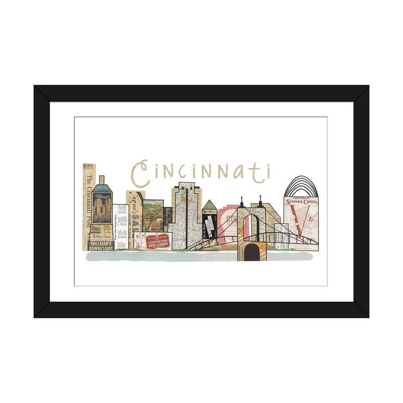 iCanvas "Cincinnati Horizontal Skyline" by Paper Cutz