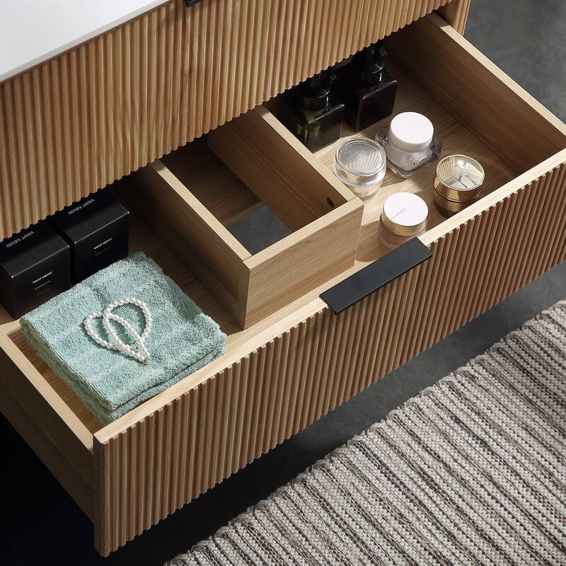 Modland 36" Wall-Mounted Bathroom Vanity with Acrylic Top Integrated Sink & Overflow