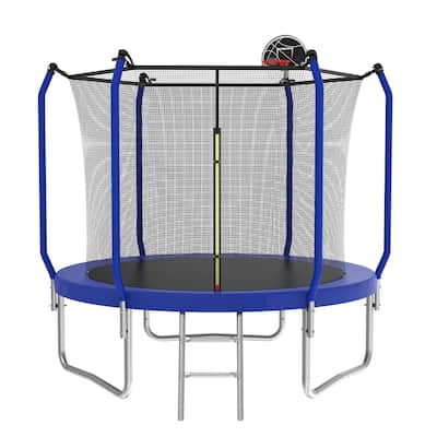 Trampoline with Basketball Hoop,Outdoor Trampoline with Enclosure Net
