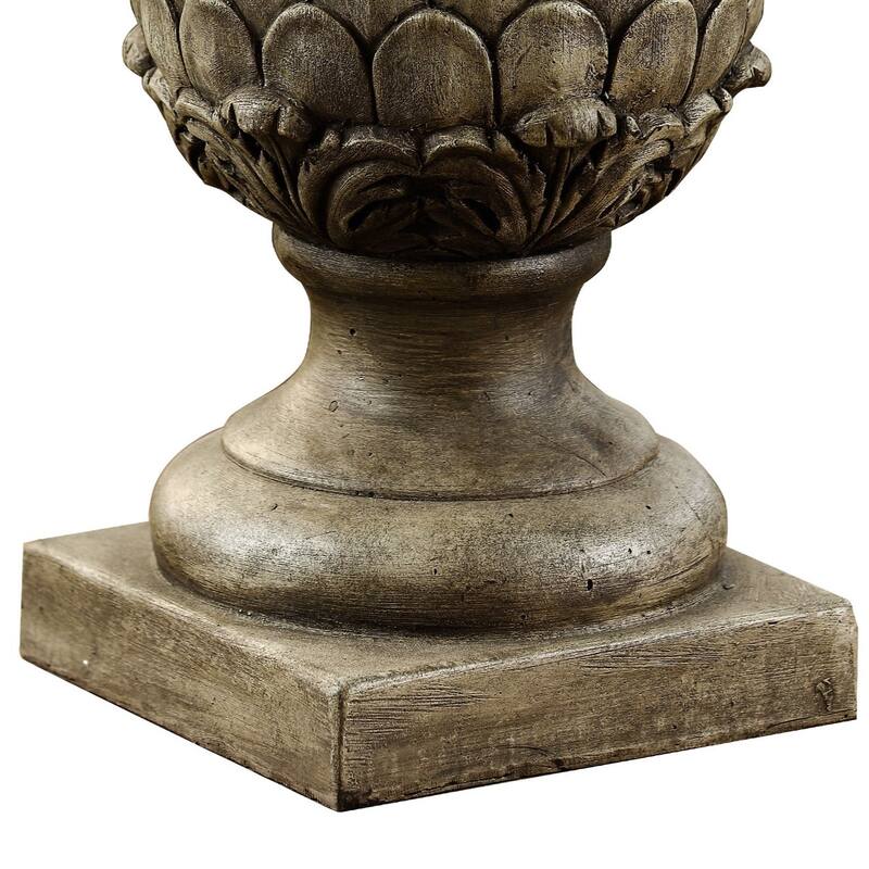 Weathered Brown MgO Artichoke Finial Statue