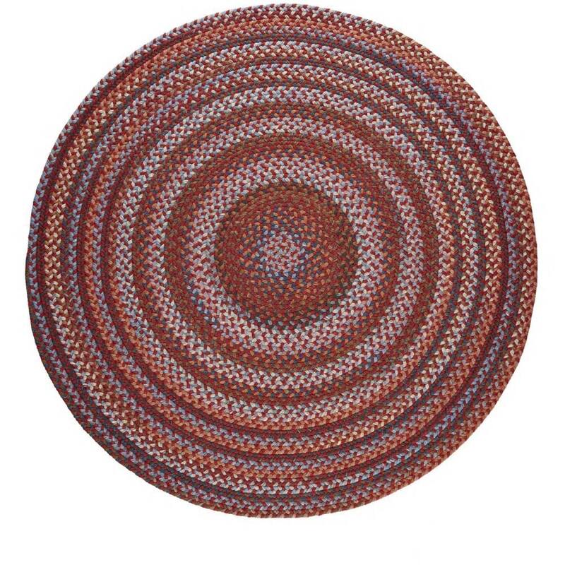 Rhody Rug Augusta Space-dye Wool Braided Rug - Red Velvet - 4' x 4' Round