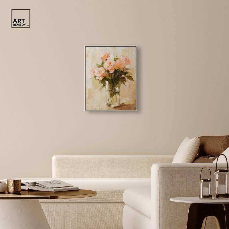 Soft Pink Blooms Canvas by Art Remedy