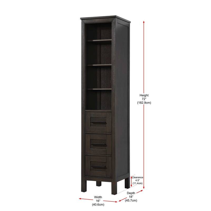 Winslow 16-28 Inch Open Shelving Bath Storage Cabinet