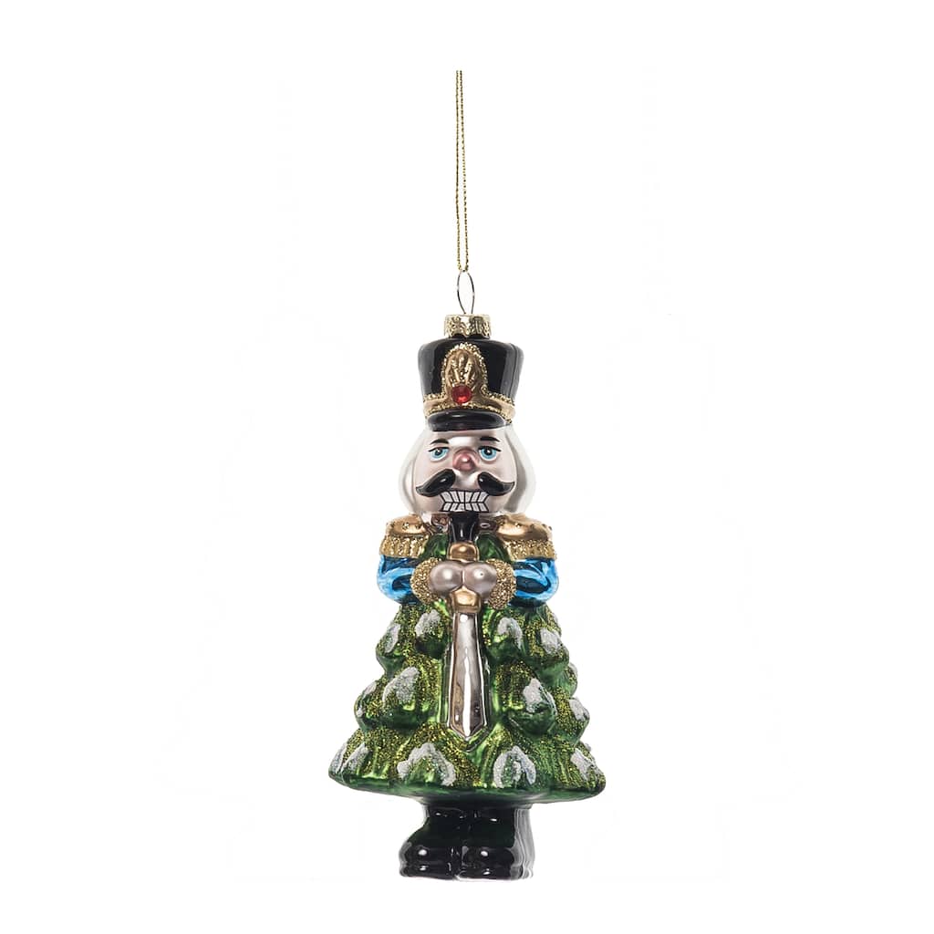 Transpac Glass 6.5 in. Holiday Nutcracker Tree Ornament