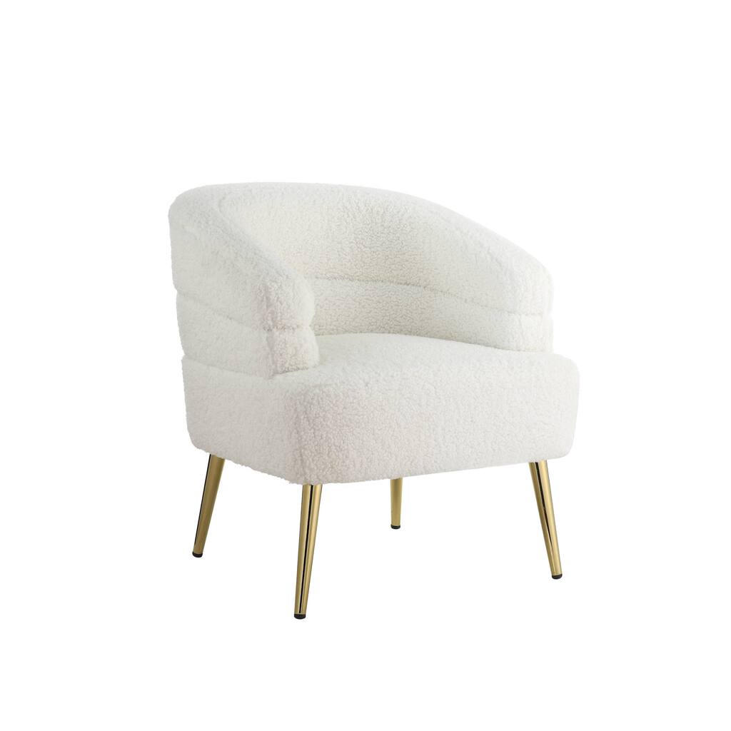 ACME Trezona Accent Chair in White Faux Sherpa