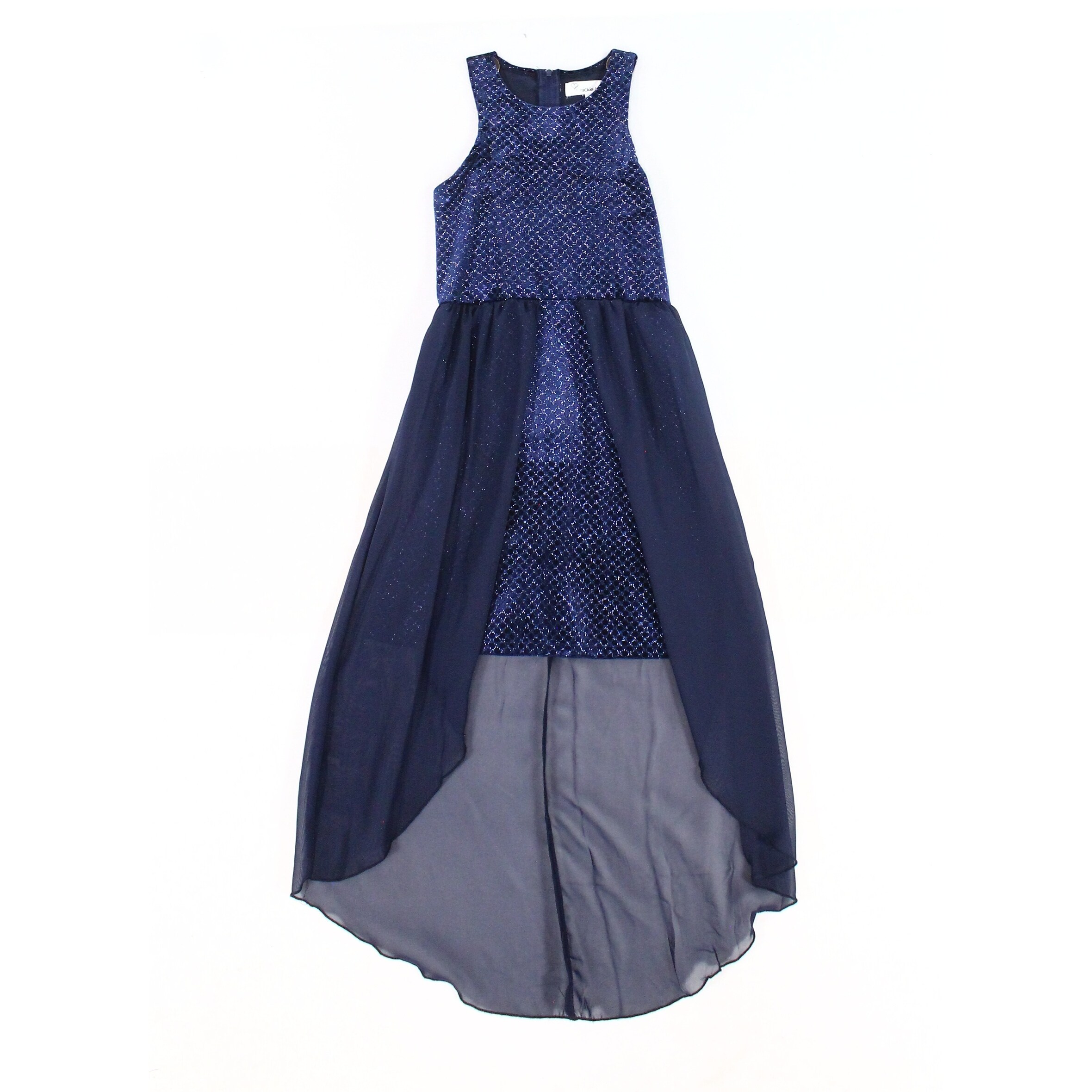 Shop Nickie Lew Blue Girls Size 7 Sleeveless Glitter Circle Print