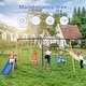 preview thumbnail 6 of 7, 7 in 1 Kids Backyard Outdoor Heavy-Duty Metal Swing Set with Slide - 7-In-1