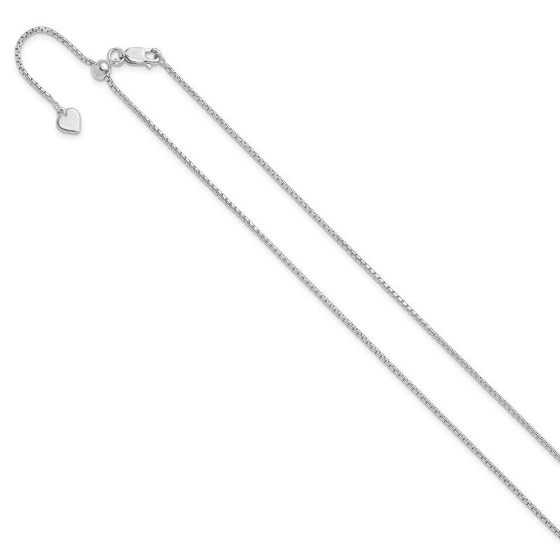 Curata 925 Sterling Silver Italian 22" Adjustable 1.25mm Round Box Chain Necklace