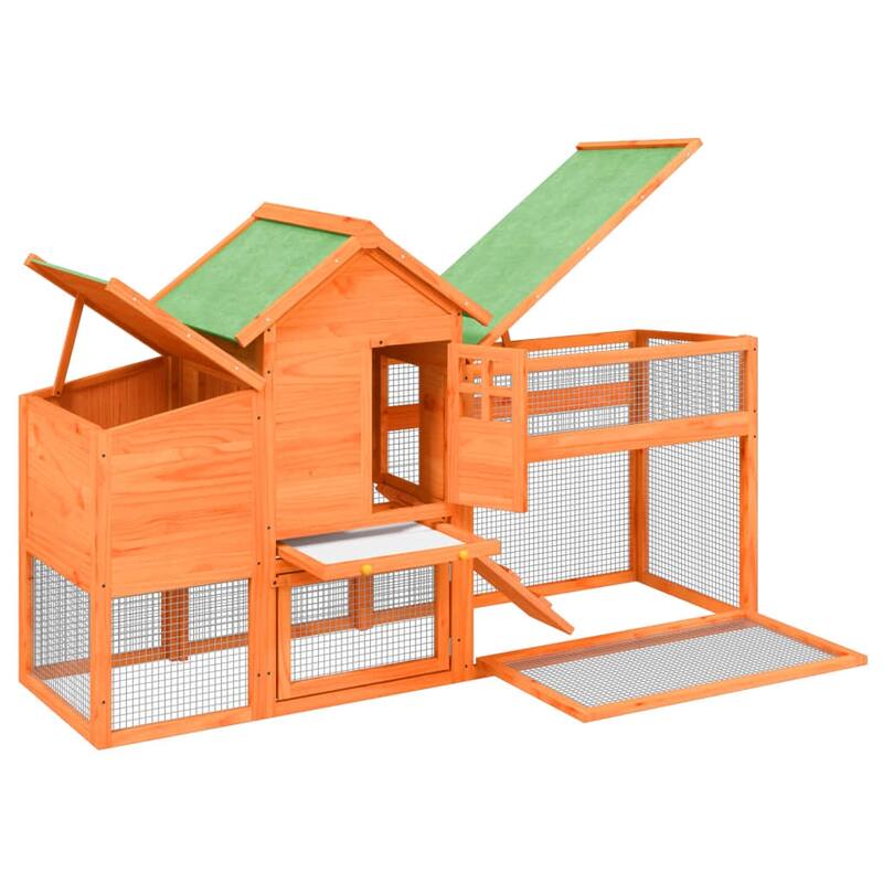 vidaXL Chicken Coop Brown 73.4"x23"x44.5" Solid Wood Pine - 73.4" x 23" x 44.5"