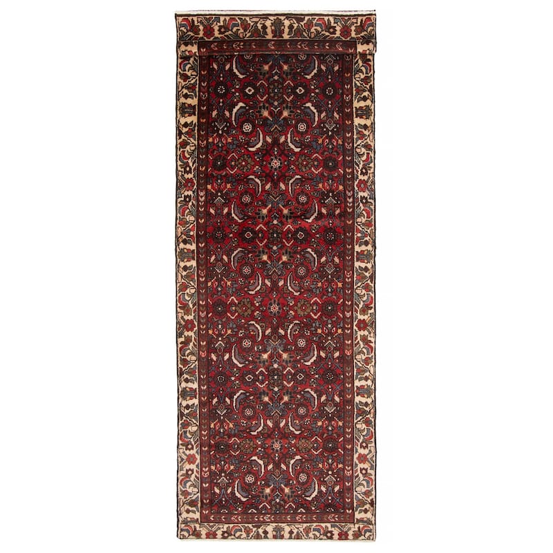 ECARPETGALLERY Hand-knotted Andelz Red Wool Rug - 3'3 x 9'7 - Dark Red - 3'3 x 9'7