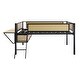 preview thumbnail 13 of 13, Full Size Metal Loft Bed with Desk,LED Lights,Storage Shelves